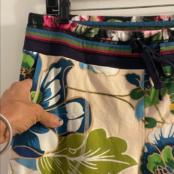 JW LOS ANGELES Johnny Was LARGE Multicolor Floral Pockets JOGGERS SWEATPANTS - Picture 7 of 12